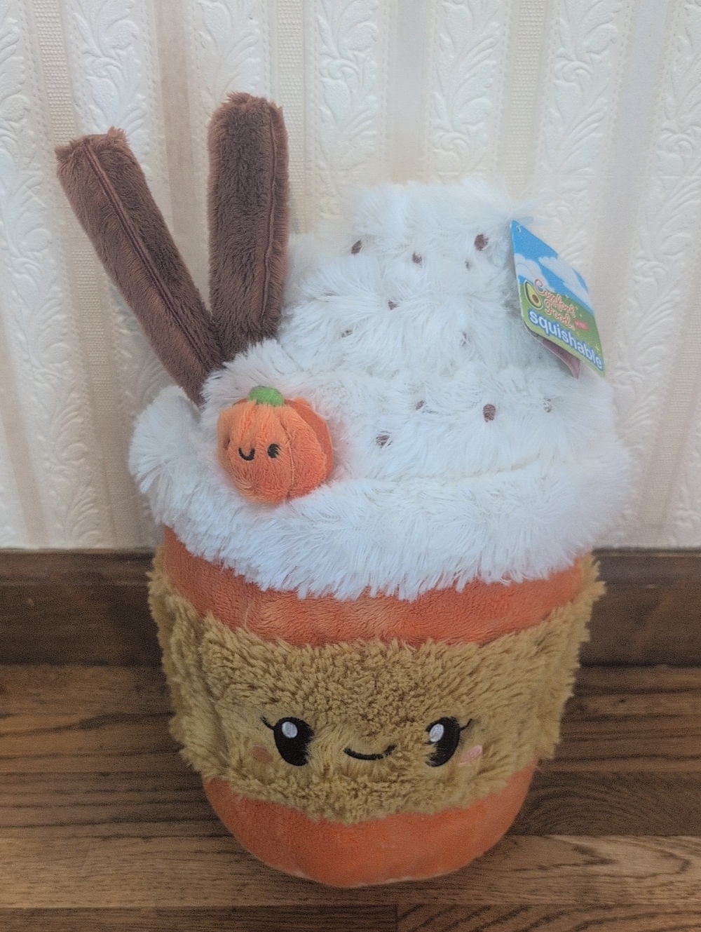 NWT LARGE SQUISHABLE pumpkin spice latte in orange